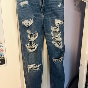 American Eagle Outfitters Ripped Dark Blue Skinny Jeans
